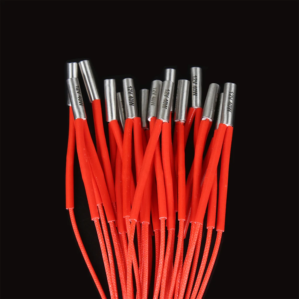 XCR3D 3D Printer Part 12/ 24V 40/70W Heating Pipe Single-ended Electric Heater Elements 6*20mm Heating Tube for Hotend 2M Cable