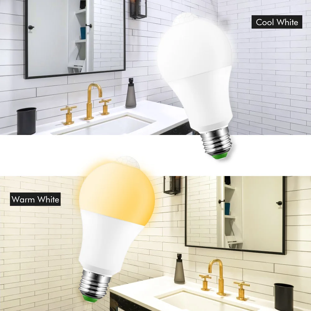 Led Bulb IP42 LED PIR Sensor Bulb E27 12W  PIR Motion Sensor Light Auto Turn On/Off Day Night Light for Home Lighting