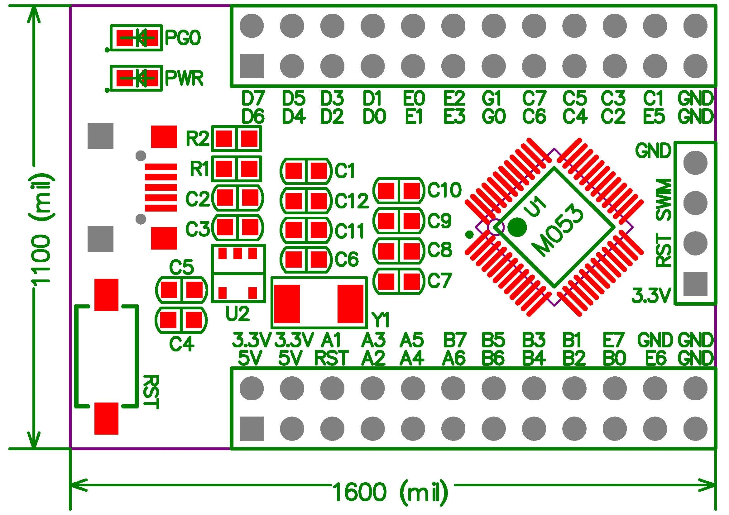 Stm8s005c6t6 الأساسية مجلس Lqfp32 الحد الأدنى لنظام K6 منتج جديد تقييم وتطوير مجلس التصميم الإلكتروني