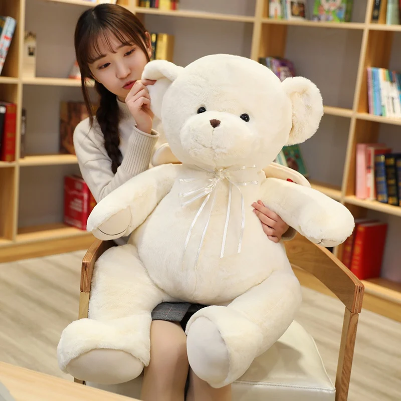 Good Quality White Rose Fragrance Angel Bear Plush Toy Soft Stuffed Cartoon Animal Teddy Bear Doll Valentine's Gift For Girls