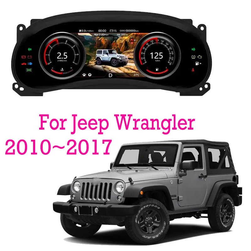 

Car Instrument Cluster Speedometer Gauges Dashboard Panel LCD Monitor For Jeep Wrangler JK T8 TLJ-J8 2010~2017 Android System