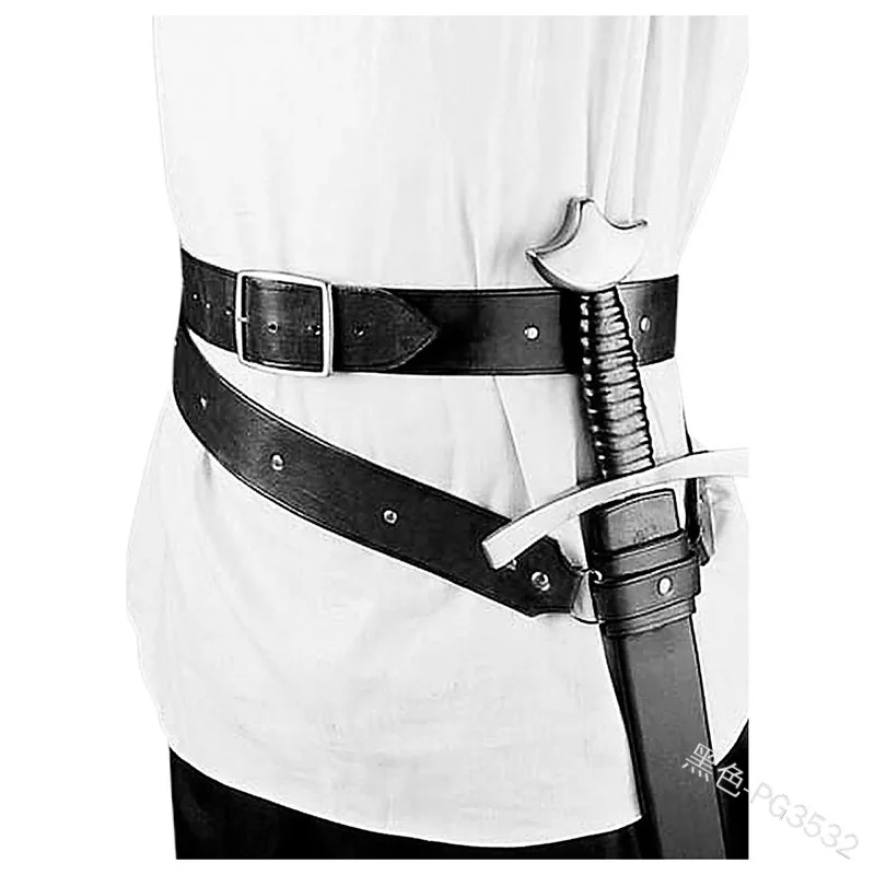 Medieval Renaissance Sword Holder Belt Waist Sheath Men Larp Warrior Pirate Viking Knight Leather Buckle Sash Strap For Cosplay