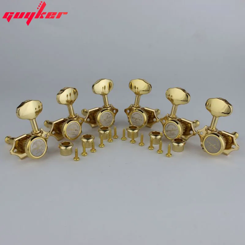 NEW Vintage 1:16 Open Gear Locking Tuner Pegs Gear Butterbean Guitar Tuners Gold