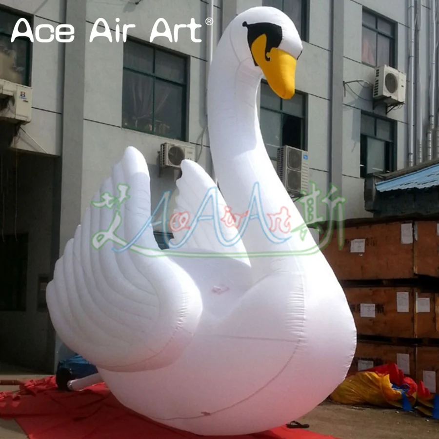 Elegant Giant Beautiful Inflatable Swan Model for Outdoor Events or Advertising