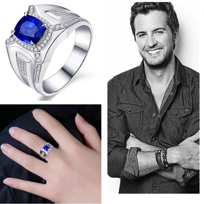 Bague pour hommes, accessoires d'anniversaire de mariage, sur le doigt, de qualité supérieure, en argent 925, ajustable, à la mode, cadeau pour petit ami