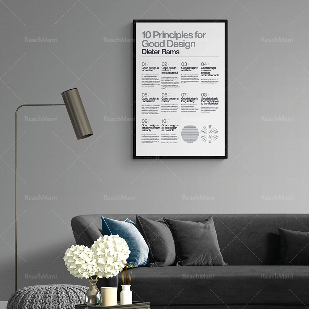 Dieter Rams - Dix principes de bon design - Affiche minimaliste