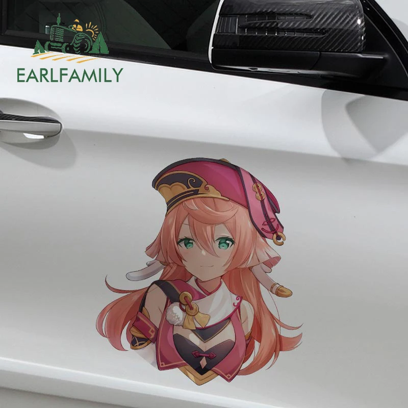 

EARLFAMILY 43 см x 39 см для Genshin Противоударная наклейка на дверь автомобиля s, водонепроницаемые аксессуары для мотоцикла и автомобиля, наклейка на багажник