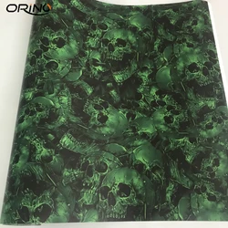Green Skull Sticker Car Stickerbomb Vinyl Wrap With Air Release DIY Styling Decal Motorbike Car Film Wrapping Foil