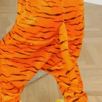 Fleece Tiger Adult Onesie Pajamas Christmas Halloween Animal Cosplay Sleepwear Women Men Kids Family One Piece Jumpsuit Costume - Image 6