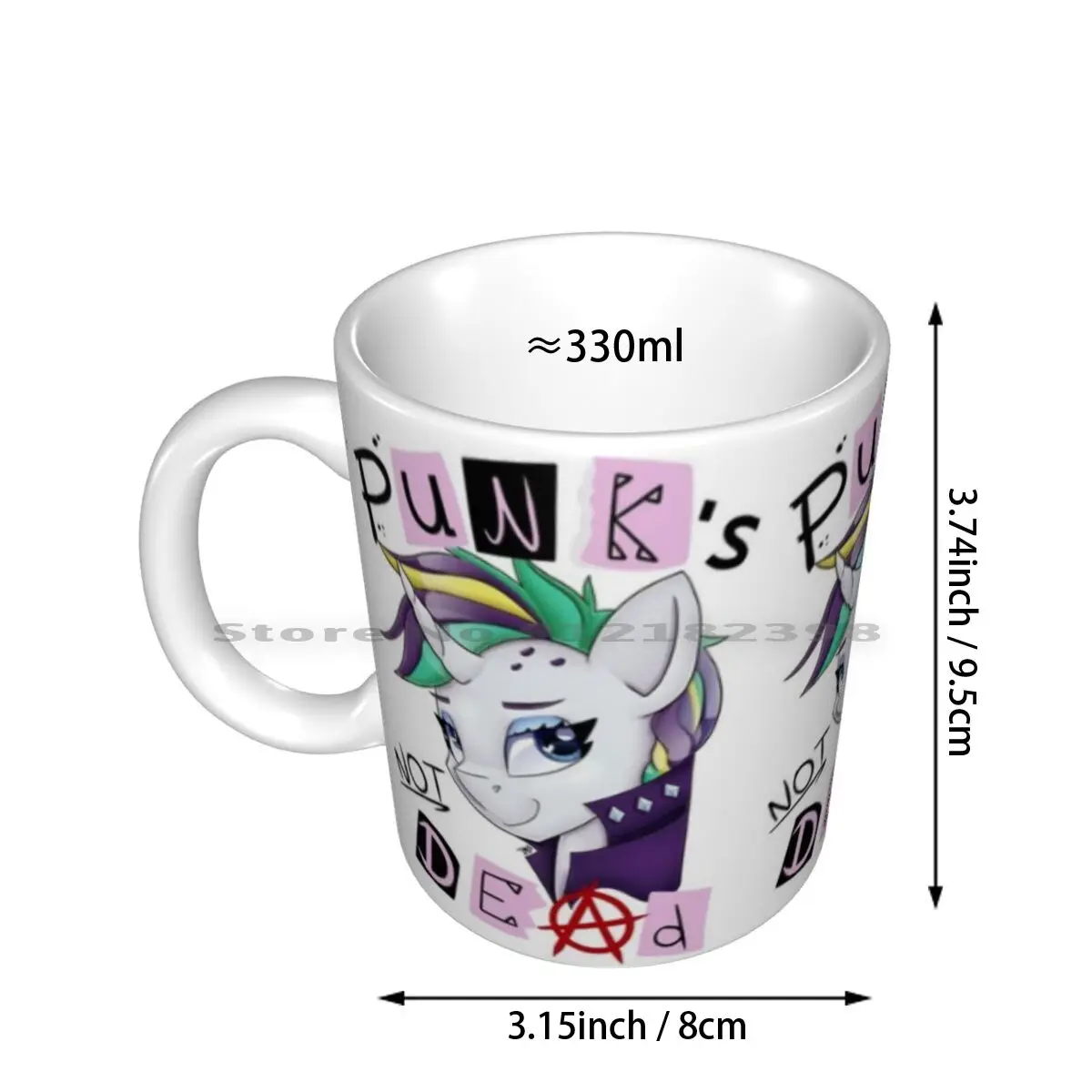 Punk's Not Dead-Rarity Ceramic Mugs Coffee Cups Milk Tea Mug Rarity My Little Friendship Is Magic Unicorn Punk Punk Rarity It