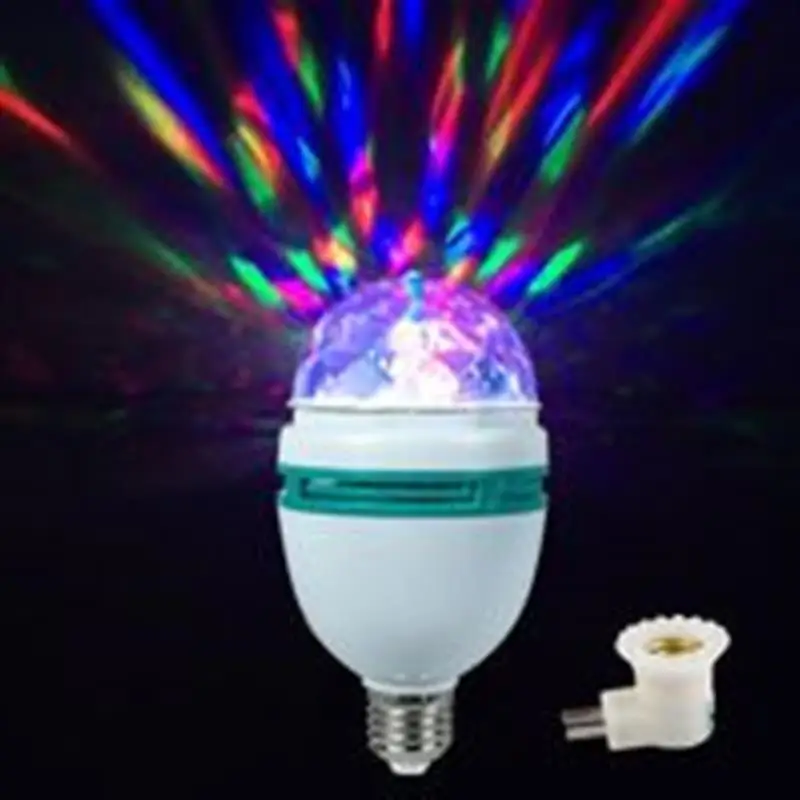 E27 LED RGB Lamp 3W Bulb Magic Color Projector Auto Rotating Stage Light AC85-265V 220V 110V For Holiday Party Bar KTV Disco