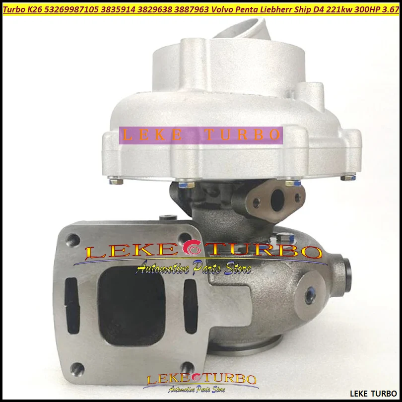 Turbo K26 53269887700 53269887105 3835914 3887963 3829638 53269707105 For Volvo Penta Liebherr Ship D4 221kw 300HP 3.67L 2006-