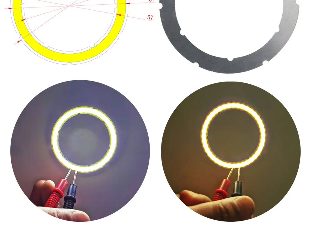 Jährliche Form LED COB Angel Eyes 12V DC 20mm-120mm COB Chip auf Aluminiumplatine Ring LED Kalt Warmweiß Lichtquelle für DIY Glühbirne – Detail 7