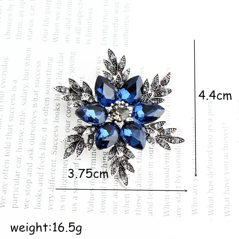 Pomlee Big Flower Crystal Brooch For Women Fashion Snowflower Bouquet Rhinestone Brooches And Pins Scarf Clip Jewelry Whosales