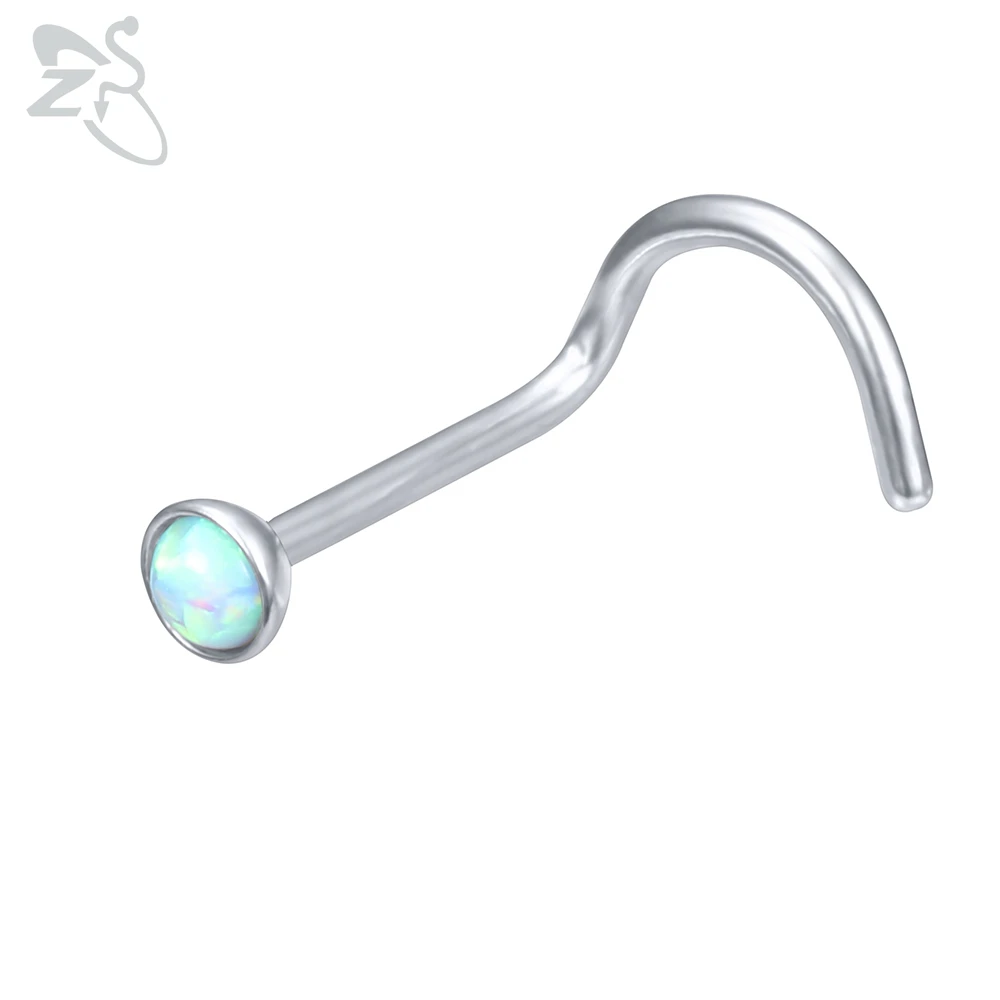 Stainless Steel Moon Heart Skull Nose Stud