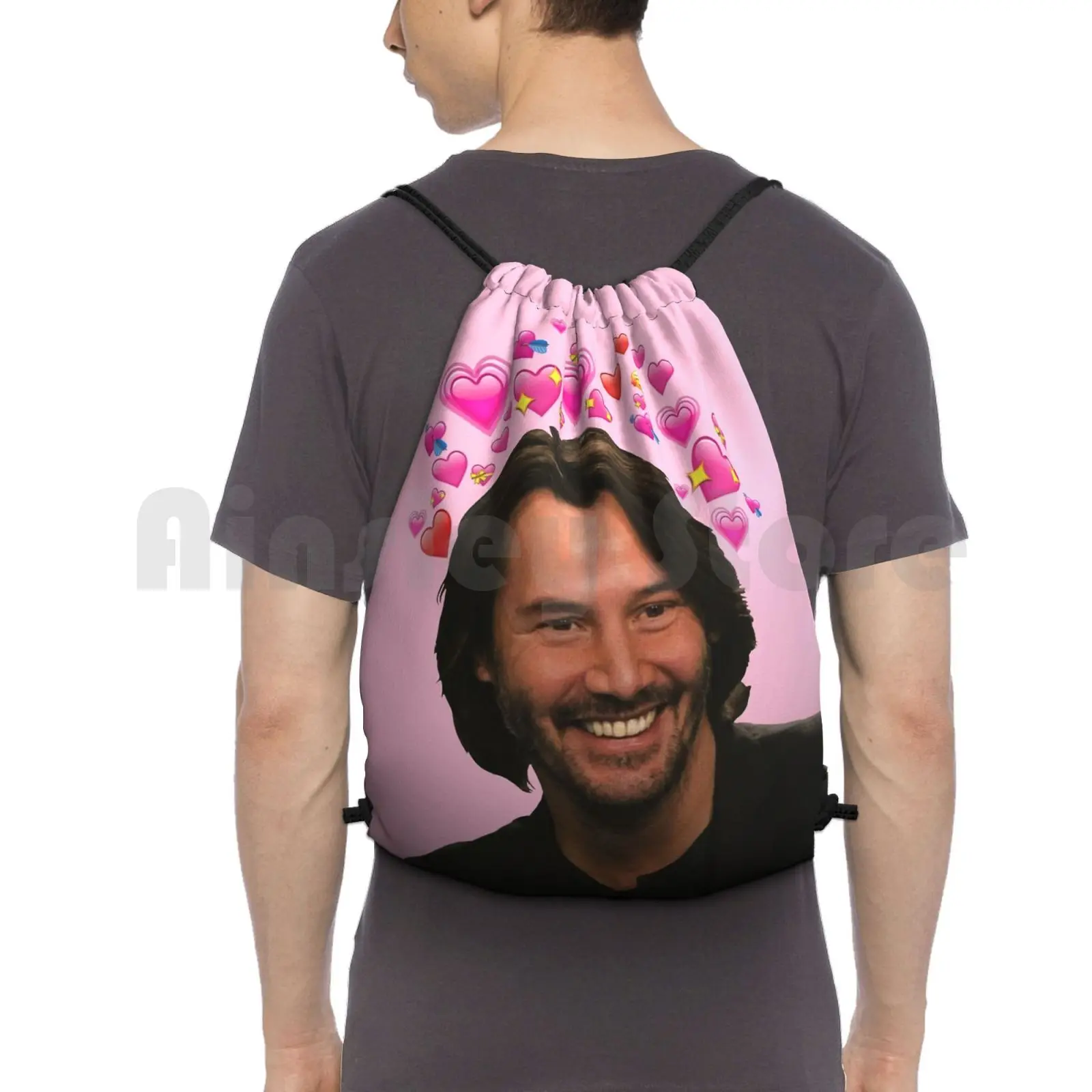 You’re Breathtaking Backpack Drawstring Bags Gym Bag Waterproof Keanu Reeves John John Wick Actor Keanu Reeves Cool