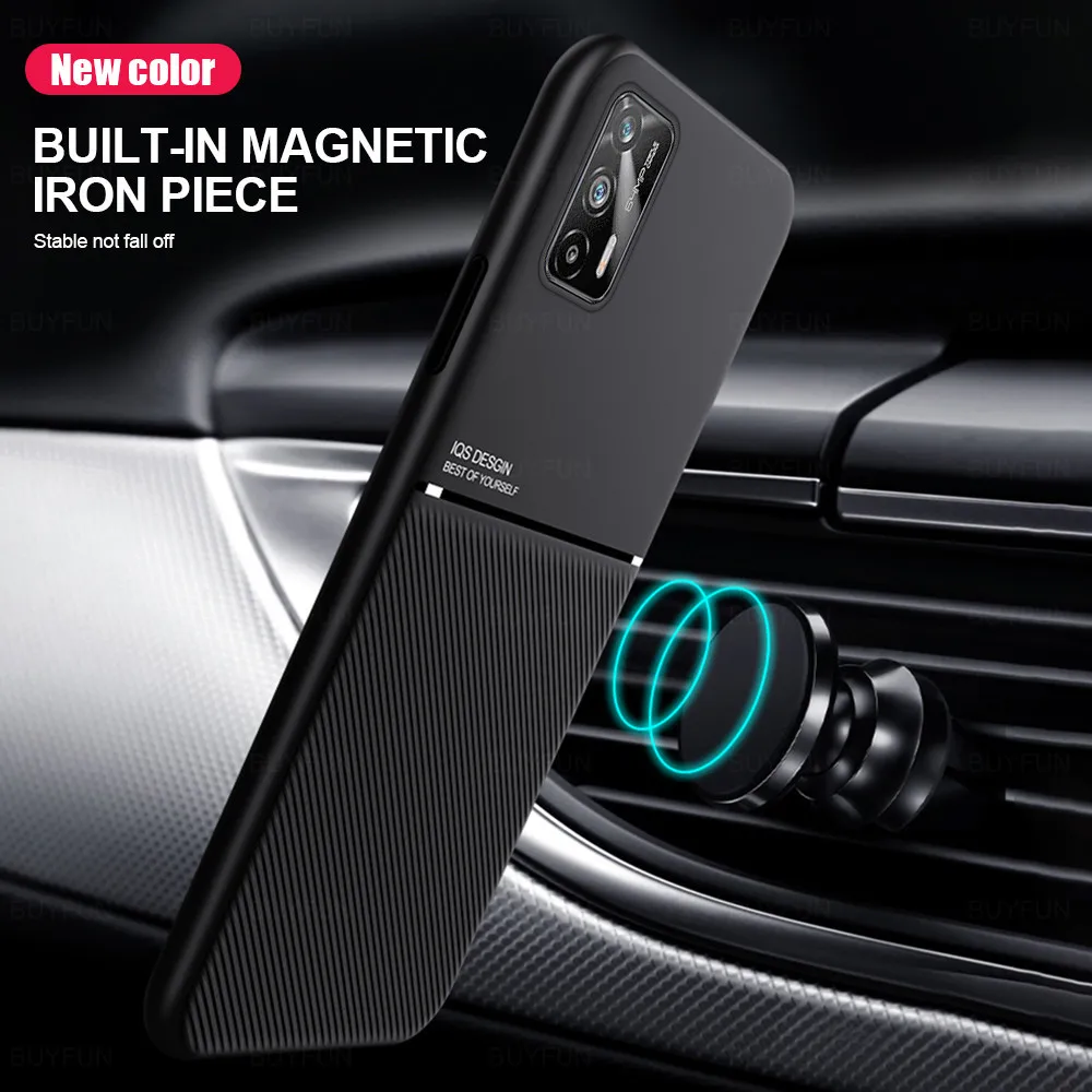 For Realme GT Case Car Magnetic Holder Phone Cover For Oppo RealmeGT 5G 6.43\