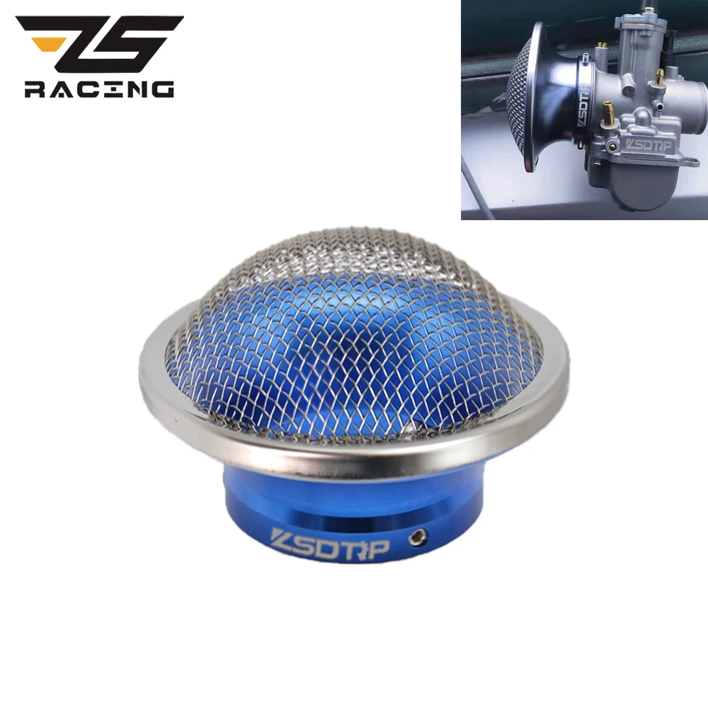 ZS Motorcycle Air Filter 50mm Wind Horn Cup Alloy Trumpet with Guaze High Flow Intake For Keihin PWK Koso KSR Oko 21-30mm