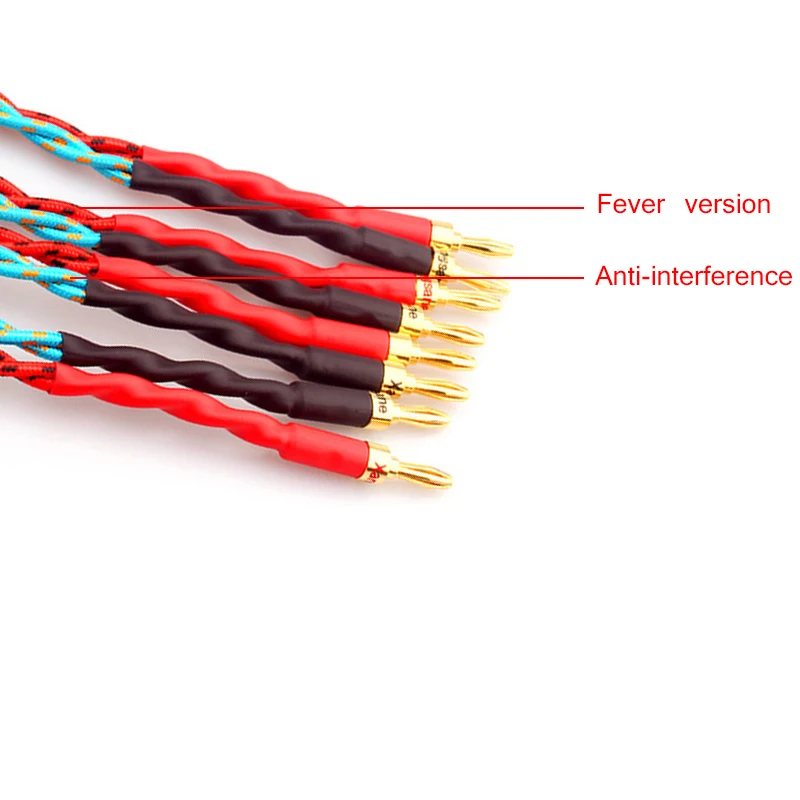 Ein Paar sauerstoff-freies kupfer audio lautsprecher kabel HALLO-FI high-end verstärker lautsprecher kabel Banana kopf kabel