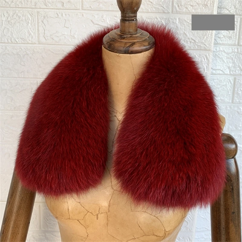 Genuine Natural Fox Fur Scarf Winter Neck Keep Warm Real Fox Fur Scarves For Women Coat Decoration Square Collar Short Muffler