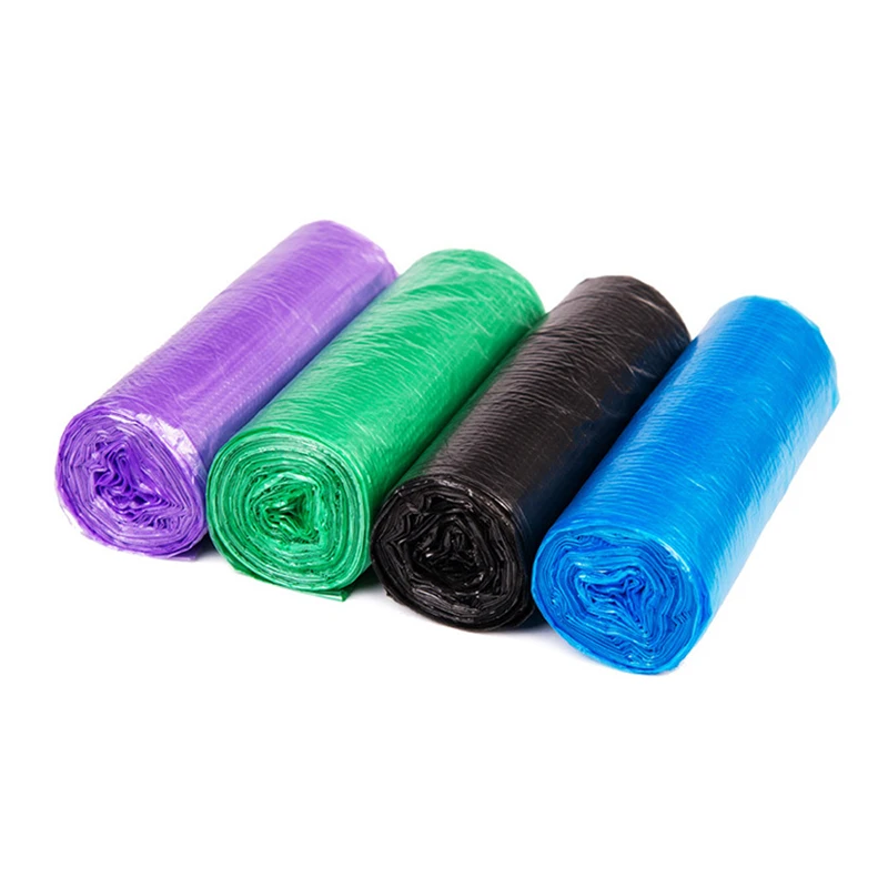 100Pcs/5 Rolls Zwart Paars Groen Blauw Thicken Vuilniszakken Vest Stijl Opbergtas Voor Keuken Thuis Bad afval Vuilniszak 45x63cm