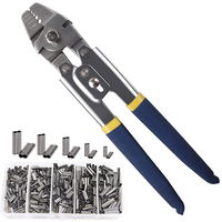 300pcs Crimp Fishing Sleeves Set With Crimping Pliers Heavy Duty Fishing Wire Leader Pipe Crimp Tube Sleeves Connector