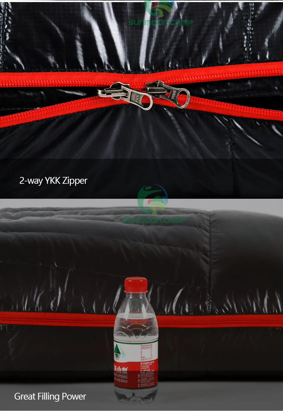 Winterwarmer, isolierter, 95 % weißer Gänsedaunenschlafsack für Erwachsene mit Kompressionssack 850FP für Rucksackreisen, Camping, Wandern – Detail 12