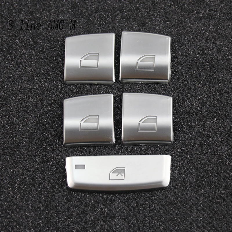 Car Styling Window glass lift switch button Cover stickers Trim For BMW F30 F34 F32 3 4 series GT Door Armrest panel Accessories