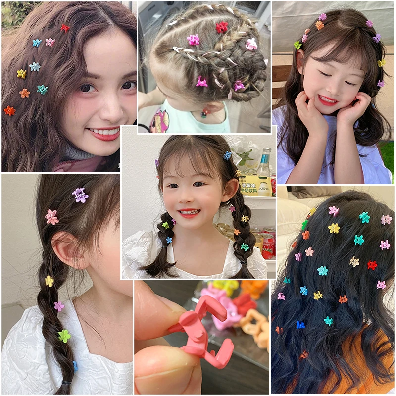 10/20/30/50Pcs/Set Flower Mini Hair Claws Colorful Crab Hair Clips For Girls Baby Sweet Hairpins Hair Accessories Barrettes Gift