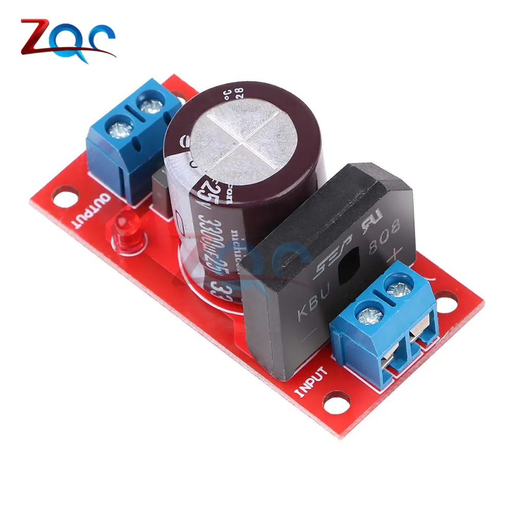 Rectifier Filter Power Board 3A 8A Rectifier with Red LED Indicator AC Single Power to DC Single Source Board