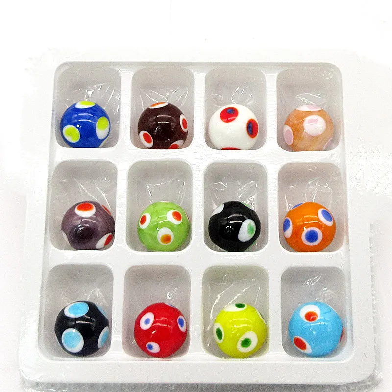 18mm Creative Pink Design Handmade Glass Marbles Balls Ornament Home Vase Filled Decor Accessories Cute Game Toy For Kids 12PCS