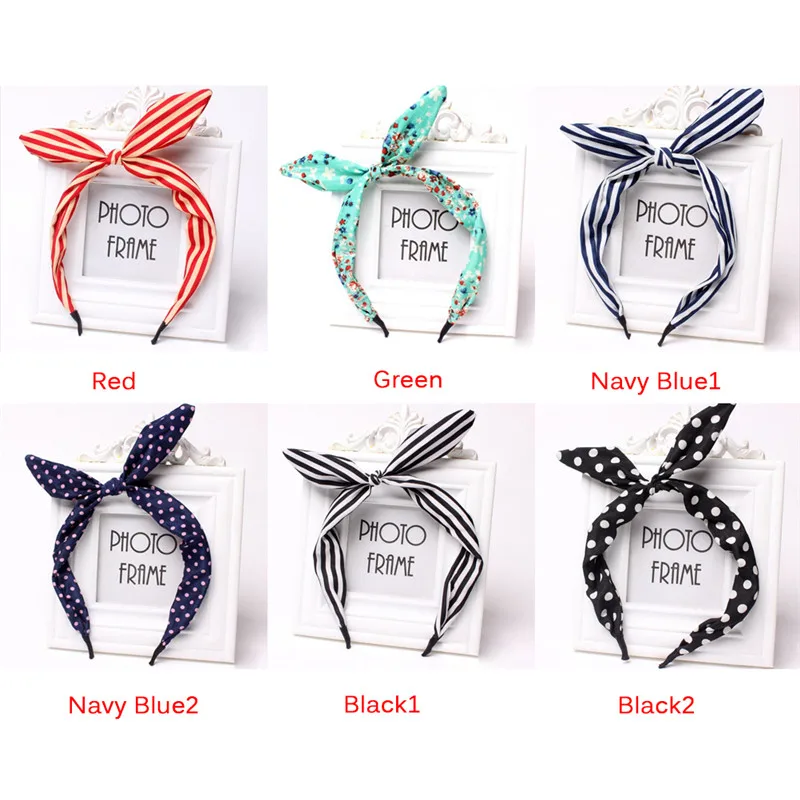 Fashion Rabbit Ears Headband Women Girls Floral Fabric Butterfly Bow Hair Hoop Hairband Headwear Hair Accessories