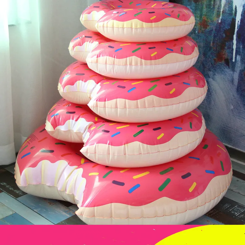 Inflatable Donut Swimming Ring Giant Pool Float Summer Beach Party Swimming Pool Inflatable Mattress Water Toy 60-120cm