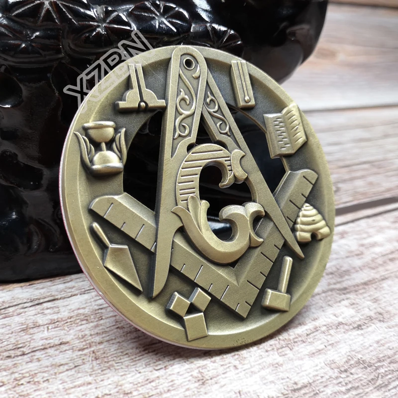 Masonic Auto Car Badge Emblems mason freemason BCM44 Compass And Square Tools hollow out 3D 3\'\' antique  technique personality