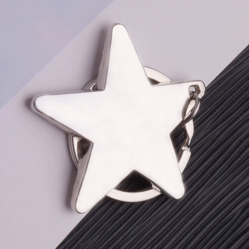 1Pcs star keychain keyring Zinc Alloy Star Shaped Keychains Metal Keyrings Five Pointed Star Shaped key chain