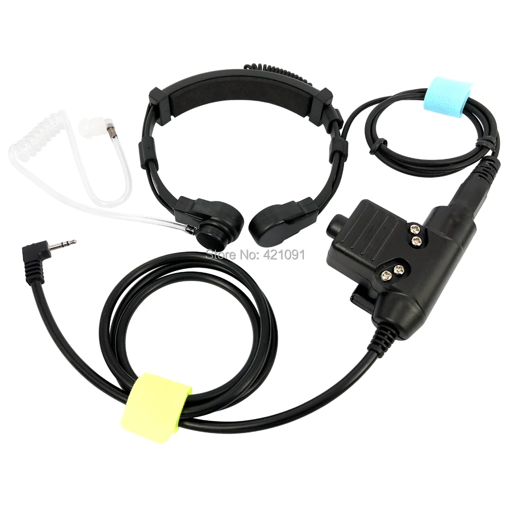 Walkie Talkie Microphone Heavy Duty U94 PTT Neck Throat Mic Earpiece Radio Tactical Headset for Motorola TLKR T80 T60 T5 T6200