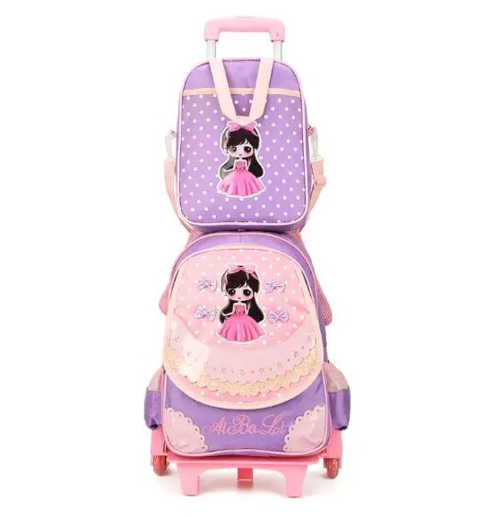 Imagem -02 - Mochila de Rodinha Escolar para Crianças Bolsa de Carrinho com Rodas para Escola