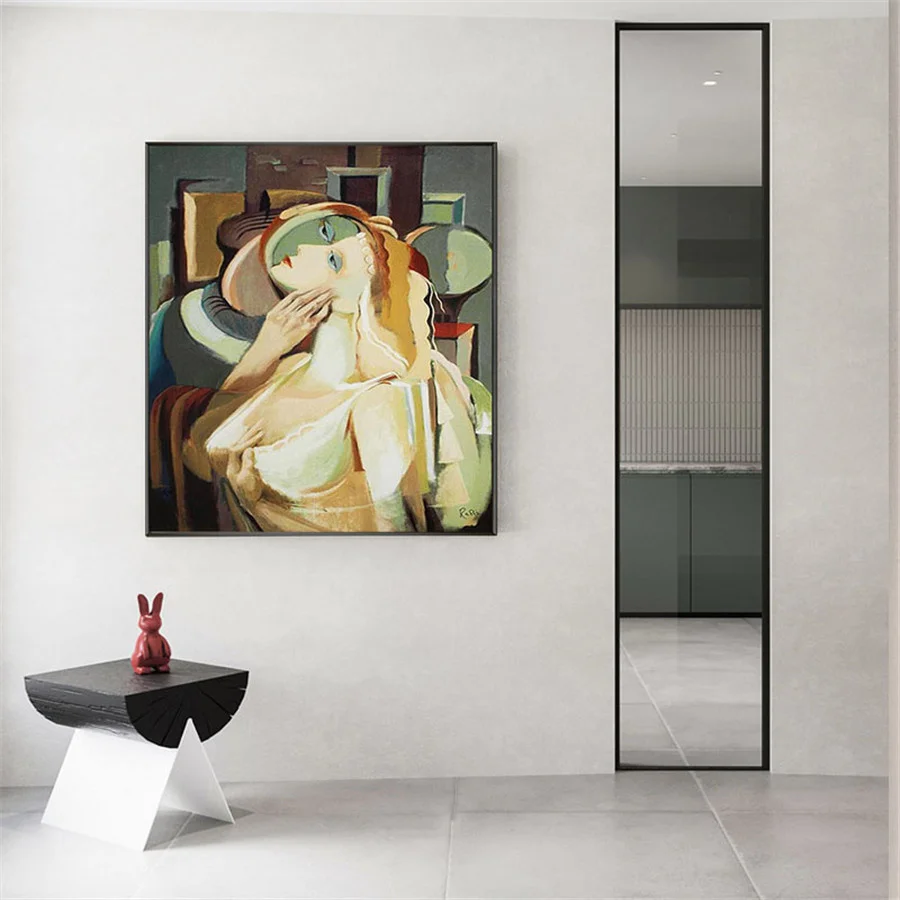Large Colorful Painting Handpainted Abstract Nude Oil Paintings on Canvas Handmade Sexy Woman Pictures Home Decor Wall Art Gifts