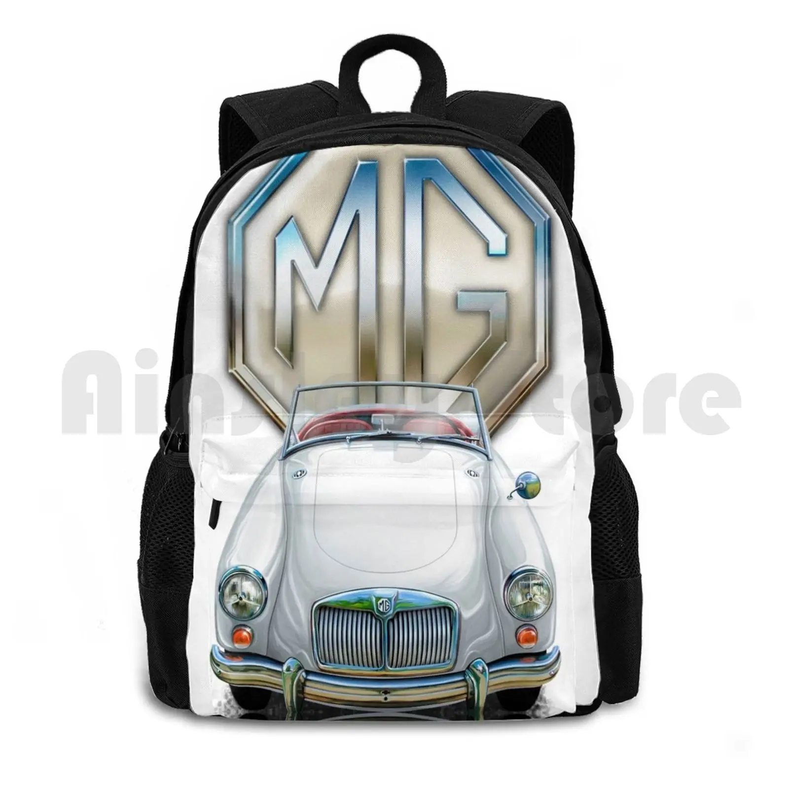 

Mga Sports Car Print In White Outdoor Hiking Backpack Riding Climbing Sports Bag Mg Mga Sports Car Automotive