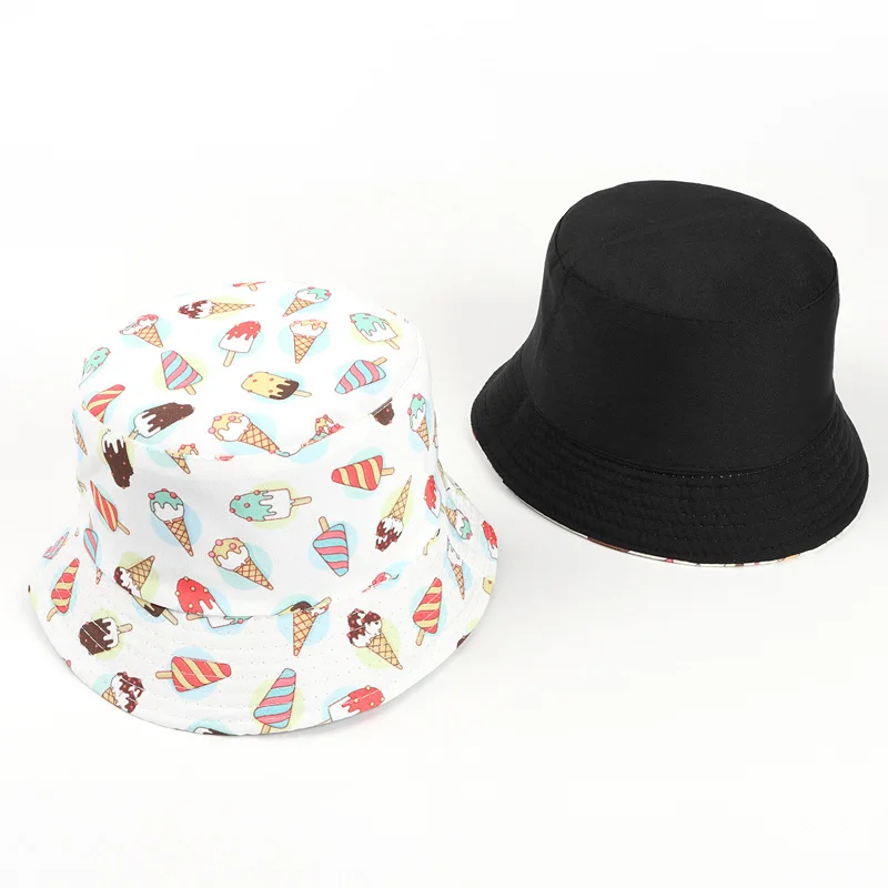 LDSLYJR Cotton Ice Cream Cake Print Bucket Hat Fisherman Hat Outdoor Travel Hat Sun Cap Hats for Men and Women 296