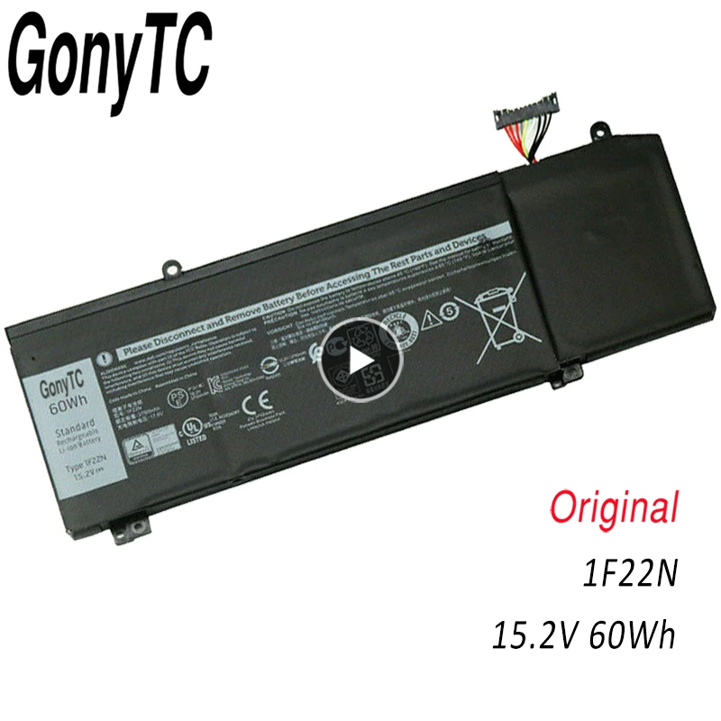 1F22N  New Original 15.2V 60WH Battery For Dell for Alienware 2018 Orion M15 M17 R1 P82F P40E P79F P37E G5 15 5590 G7 7590 7790