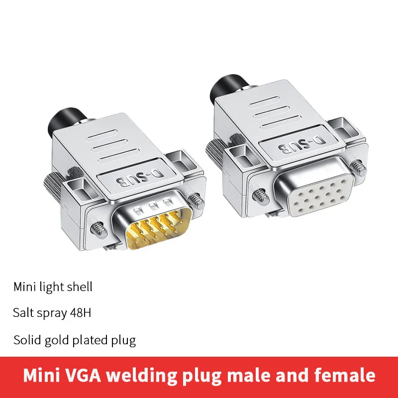 Mini Vga Lassen Plug Mannelijk Hoofd 3 Rij 15-Pin Connector HDB15 Computer Projector Connector DB15