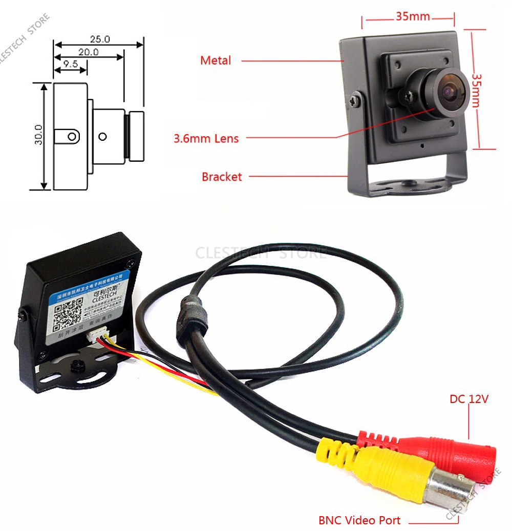 Imagem -05 - Super Pequeno Ahd Mini Câmera Cctv com Suporte Vigilância de Segurança de Metal Micro Monitoramento de Vídeo Suporte Sony Imx323 2.0mp 1080p