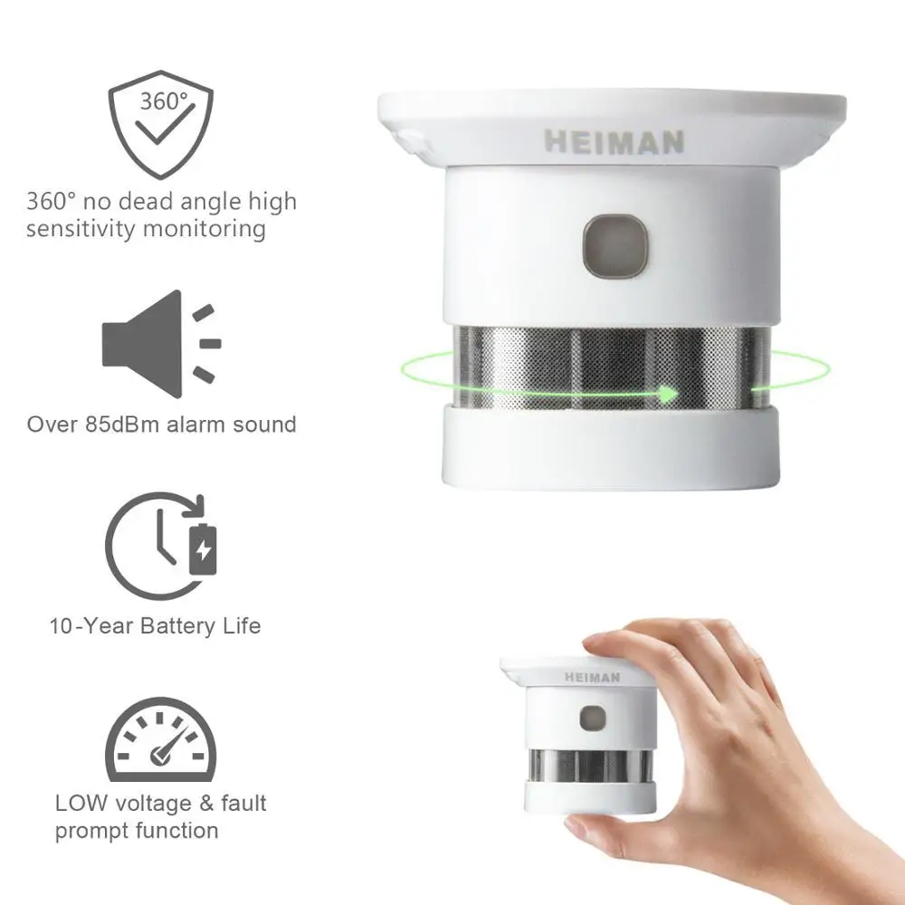 Heiman Onafhankelijke Brandalarm Rookmelder 3 Pcs Smart Home Systeem Hoge Gevoeligheid Veiligheid Bescherming Sensor Gratis Verzending