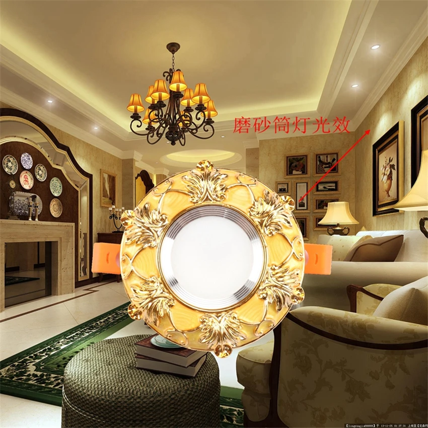 European gold resin embedded ceiling lights LED living room bedroom matte open hole cat's eye study aisle ceiling lamps lighting