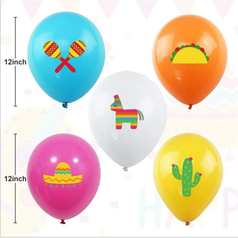 

25Pcs Mexican Balloon Theme Party Set Decoration Alpaca Cactus Balloon Combination Children's Birthday Party