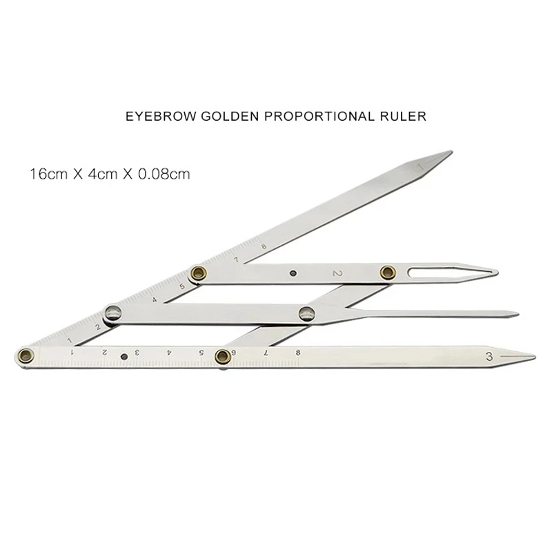 1pc Stainless Steel / Plastic Gold Silver Black Proportional Ruler Triangle  Golden Ratio Measure Microblading Positioning Tools