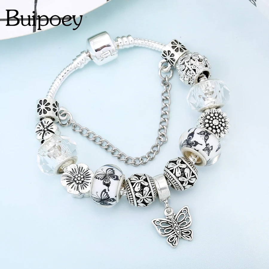 Buipoey New School Of Magic Owl Frog Charm Bracelets Fit Boys Girl Original Cartoon Beaded Kids Child Bracelet Jewelry