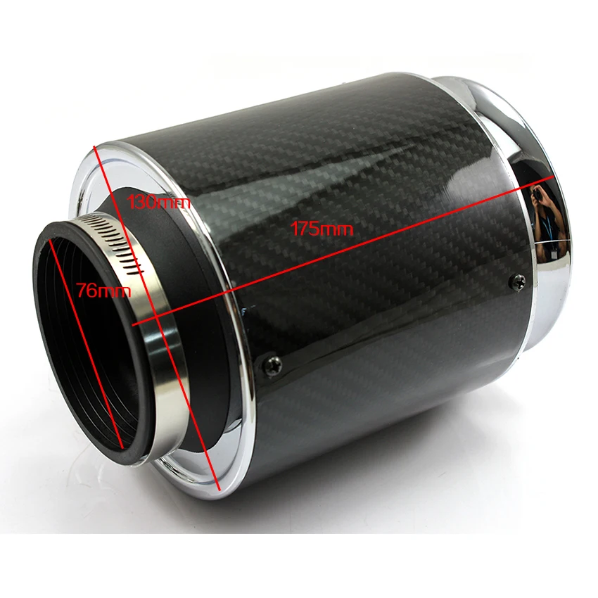 R-EP Air Filter Car Universal High Flow 76mm/3inch Cleaner High Performance for Cold Air Intake Carbon Cover Sports Air Filter