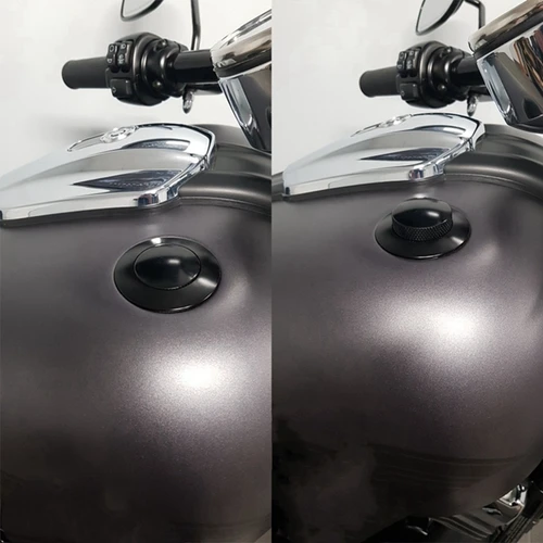 Imagen 2 del producto Tapa de tanque de combustible de aceite al ras estilo King Crown para motocicleta Harley Sportster 883 1200 Road King Dyna FLST 1996-18 Softail